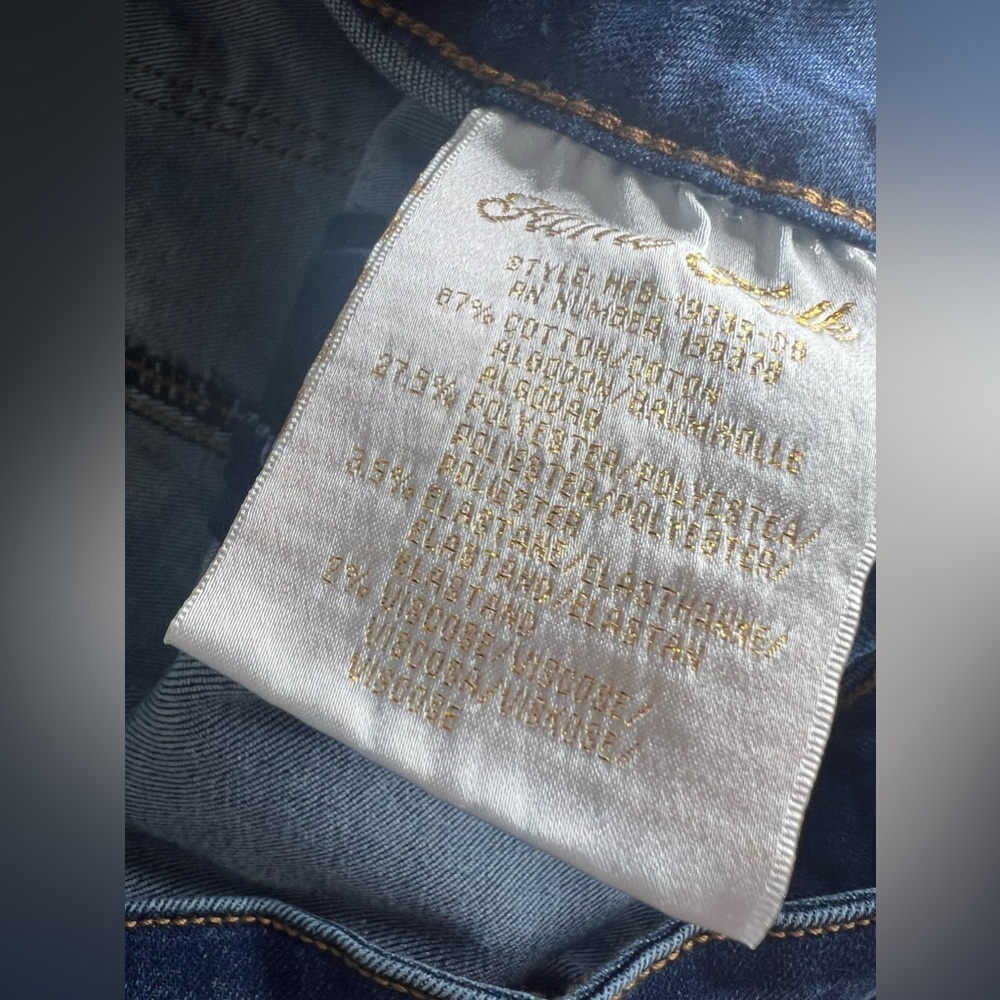 Home Folk Distressed Women's Dark Wash Blue Flare Jeans - Picture 4 of 14